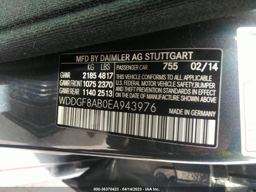 2014 MERCEDES-BENZ C-CLASS C 300 - WDDGF8AB0EA943976