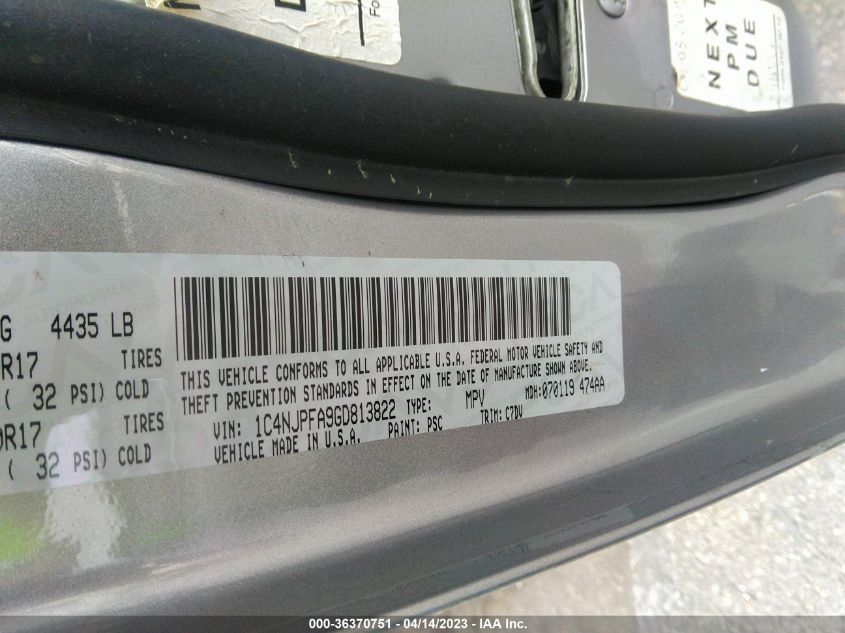 2016 JEEP PATRIOT LATITUDE - 1C4NJPFA9GD813822