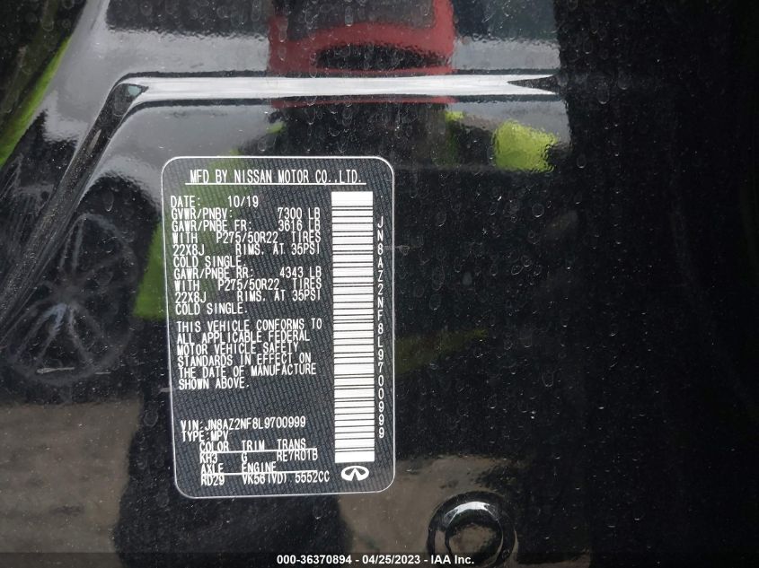 2020 INFINITI QX80 LUXE - JN8AZ2NF8L9700999