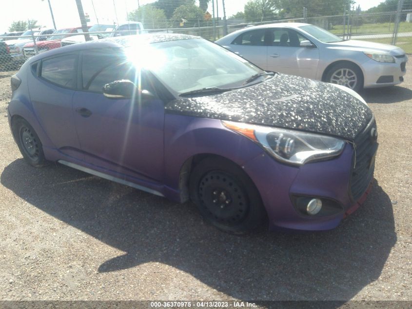 2013 HYUNDAI VELOSTER TURBO W/BLACK INT - KMHTC6AE9DU139961