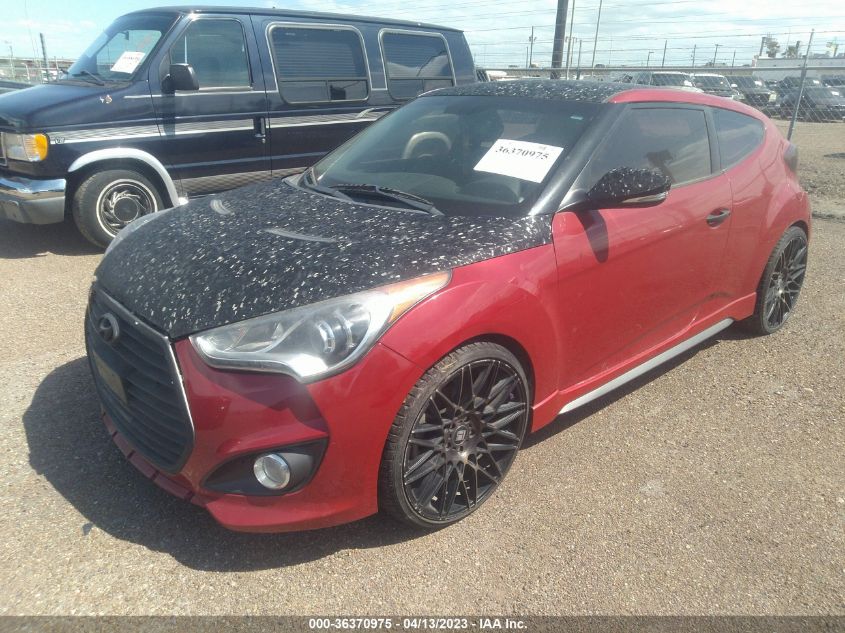 2013 HYUNDAI VELOSTER TURBO W/BLACK INT - KMHTC6AE9DU139961