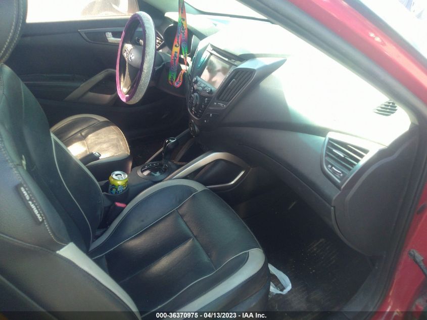 2013 HYUNDAI VELOSTER TURBO W/BLACK INT - KMHTC6AE9DU139961