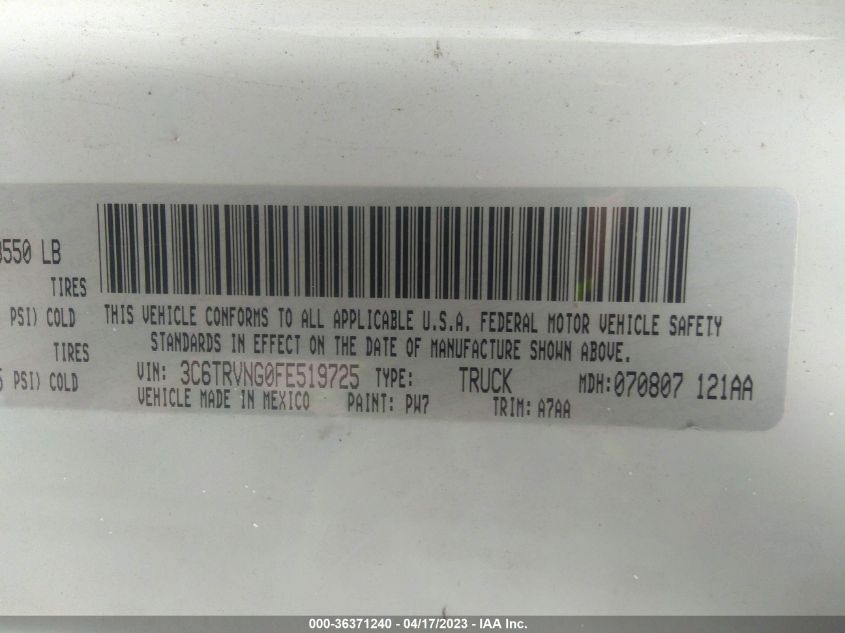 2015 RAM PROMASTER - 3C6TRVNG0FE519725