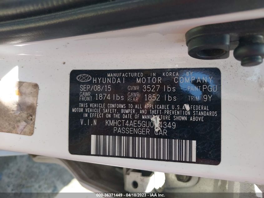 2016 HYUNDAI ACCENT SE - KMHCT4AE5GU014349