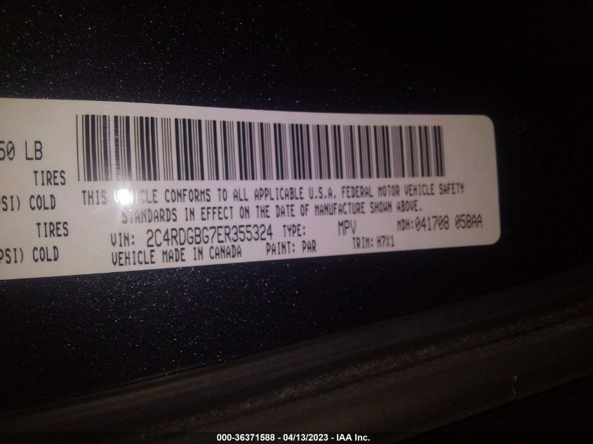 2014 DODGE GRAND CARAVAN SE - 2C4RDGBG7ER355324