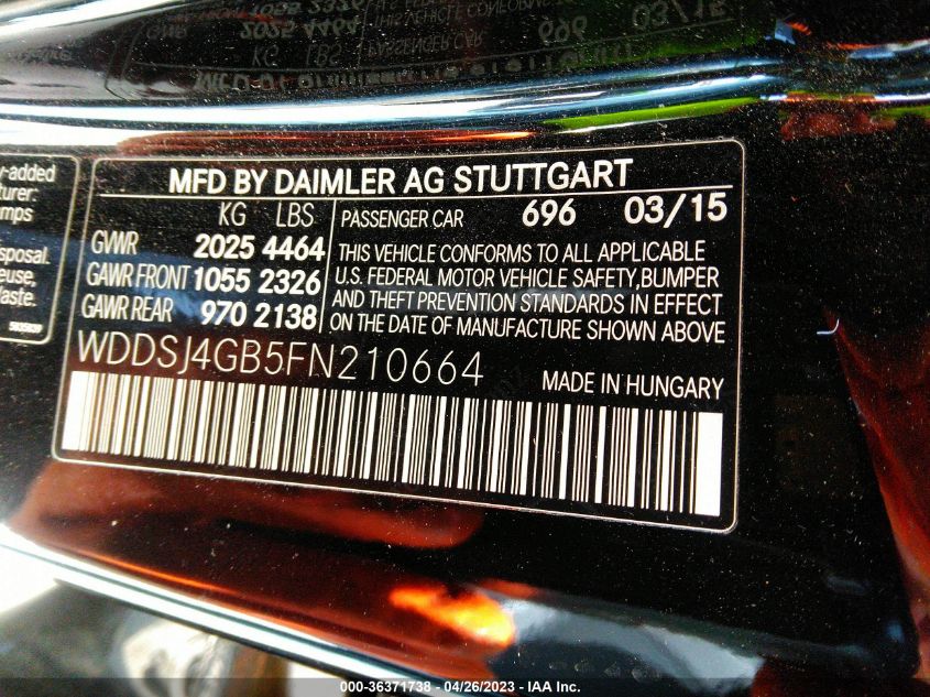 2015 MERCEDES-BENZ CLA-CLASS CLA 250 - WDDSJ4GB5FN210664