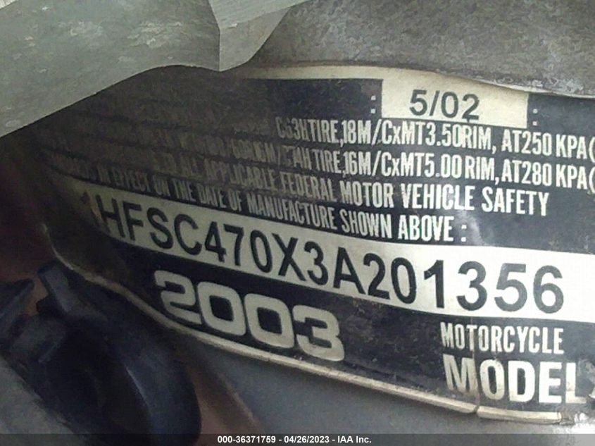 2003 HONDA GL1800 1HFSC470X3A201356