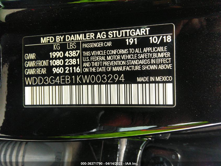 2019 MERCEDES-BENZ A-CLASS A 220 - WDD3G4EB1KW003294