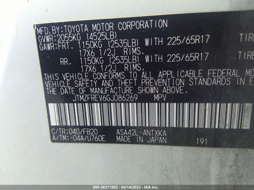 2016 TOYOTA RAV4 LE - JTMZFREV6GJ086269