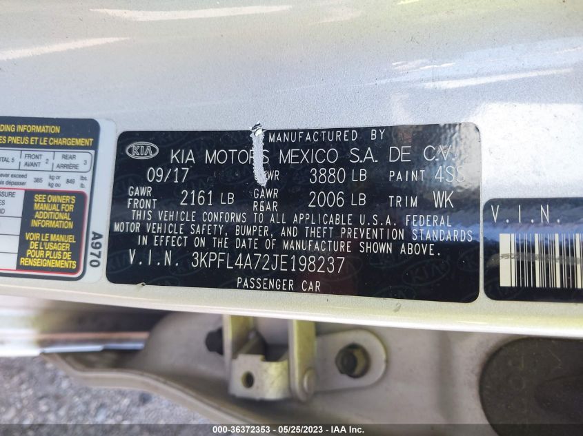 2018 KIA FORTE LX - 3KPFL4A72JE198237
