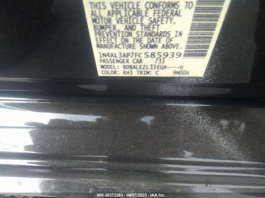 2015 NISSAN ALTIMA 2.5 S - 1N4AL3AP7FC585939