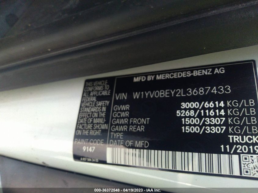 2020 MERCEDES-BENZ METRIS CARGO VAN W1YV0BEY2L3687433