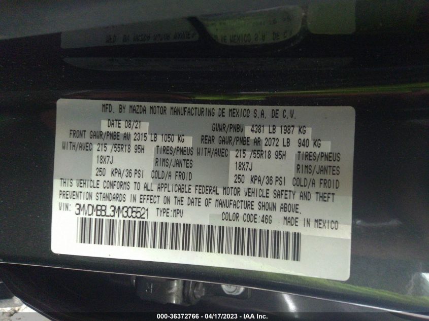 2021 MAZDA CX-30 SELECT - 3MVDMBBL3MM305521