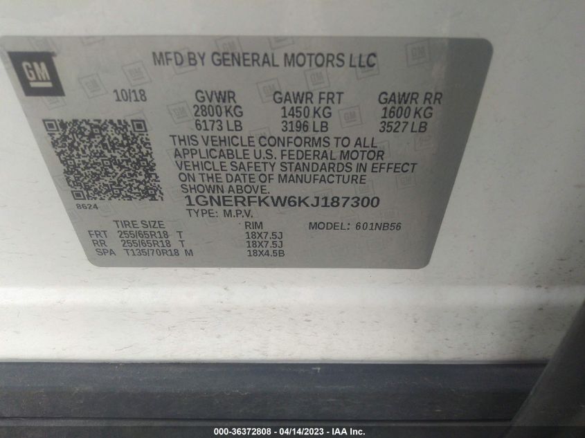 2019 CHEVROLET TRAVERSE LS - 1GNERFKW6KJ187300