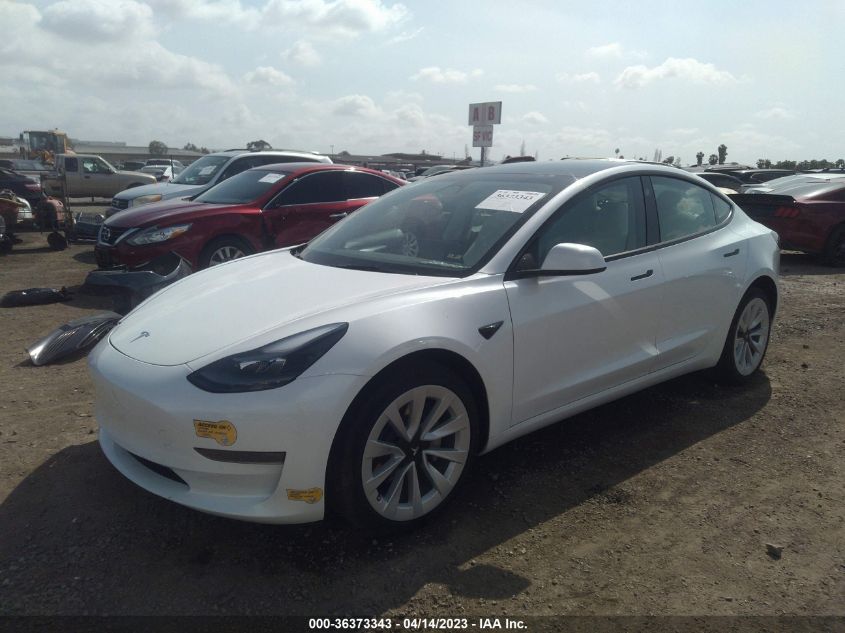 2022 TESLA MODEL 3 - 5YJ3E1EA3NF325353