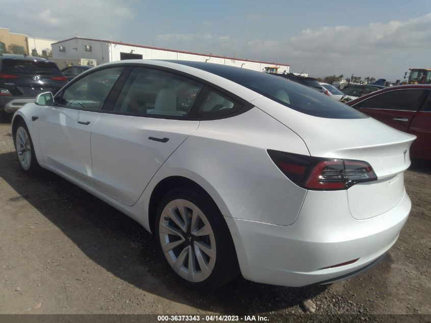 2022 TESLA MODEL 3 - 5YJ3E1EA3NF325353