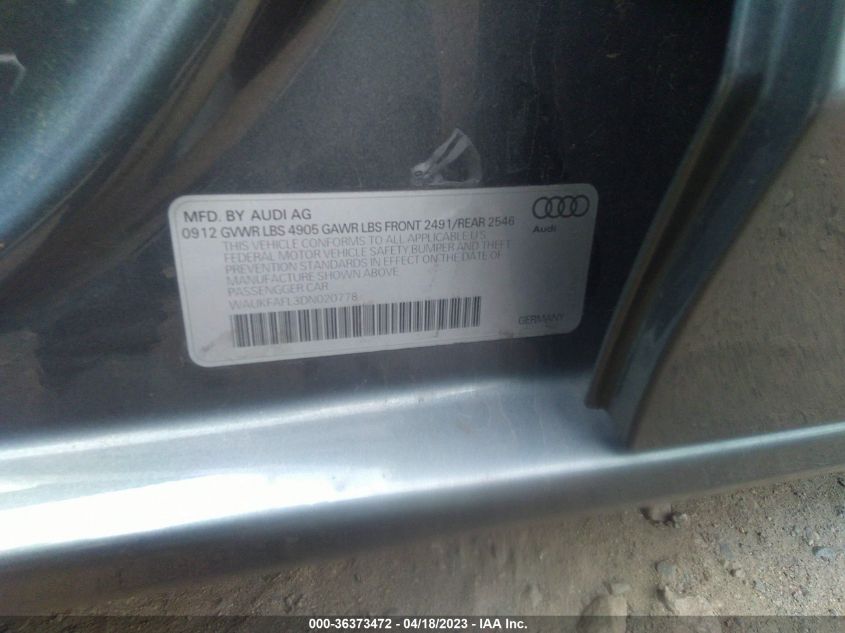 2013 AUDI A4 PRESTIGE - WAUKFAFL3DN020778