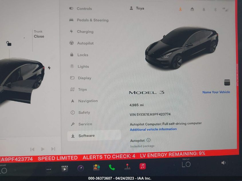 2023 TESLA MODEL 3 - 5YJ3E1EA9PF423774
