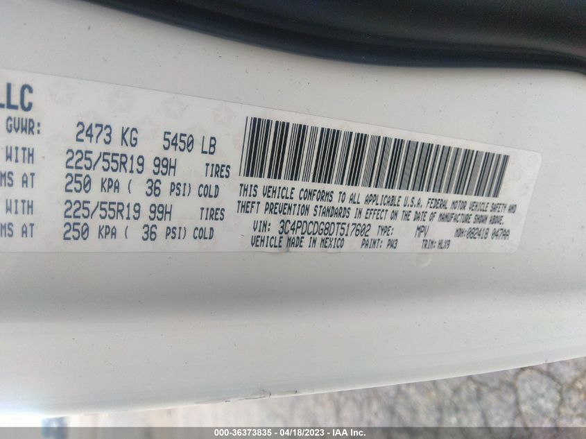2013 DODGE JOURNEY CREW - 3C4PDCDG8DT517602