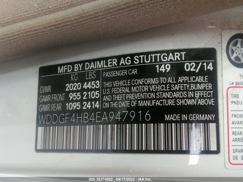 2014 MERCEDES-BENZ C-CLASS C 250 - WDDGF4HB4EA947916