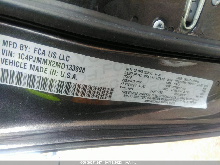 2021 JEEP CHEROKEE LATITUDE LUX - 1C4PJMMX2MD133898