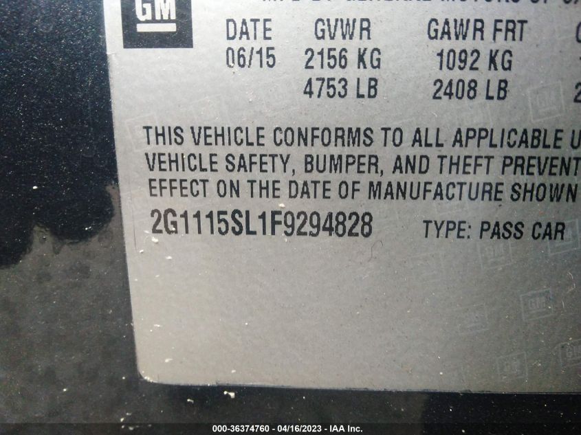 2015 CHEVROLET IMPALA LT - 2G1115SL1F9294828