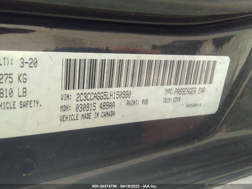 2020 CHRYSLER 300 300S - 2C3CCAGG5LH150980