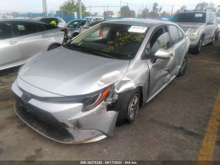 VIN JTDEAMDEXN3010802 2022 TOYOTA COROLLA HYBRID LE