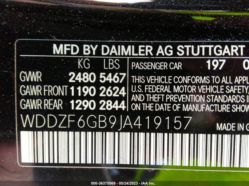 2018 MERCEDES-BENZ E-CLASS E 400 - WDDZF6GB9JA419157