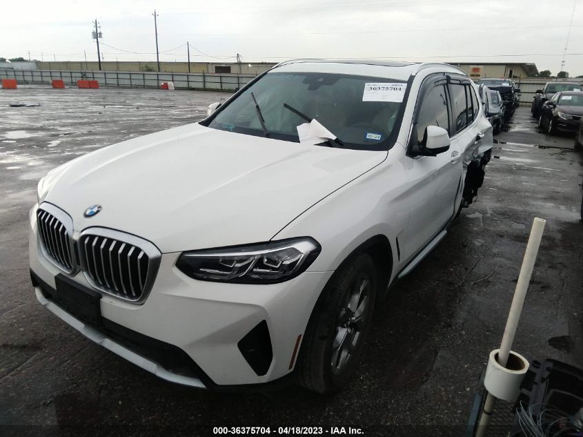 2022 BMW X3 SDRIVE30I - 5UX43DP05N9N14028