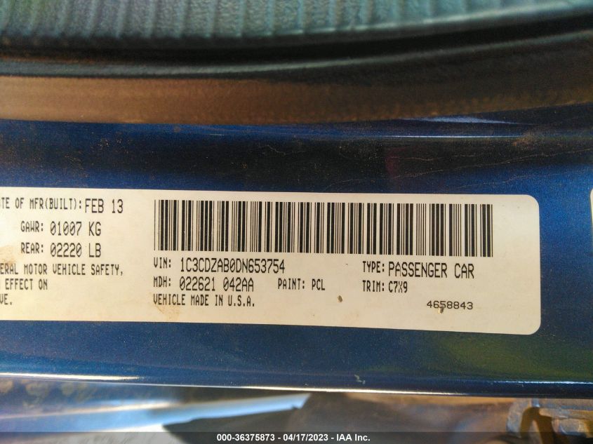 2013 DODGE AVENGER SE - 1C3CDZAB0DN653754