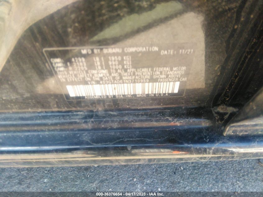 2022 SUBARU IMPREZA PREMIUM - 4S3GTAD61N3710959