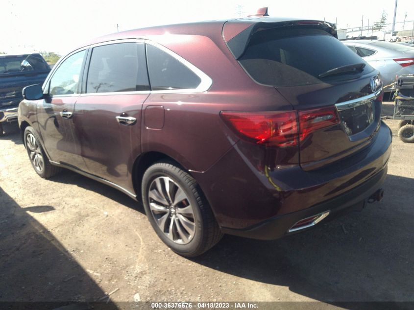 2016 ACURA MDX W/TECH/W/TECH - 5FRYD4H41GB018538