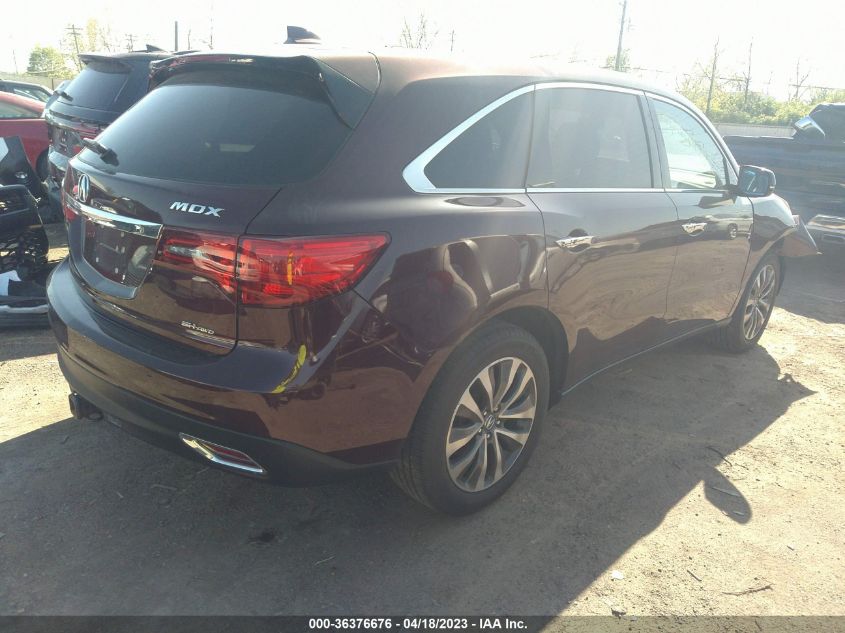 2016 ACURA MDX W/TECH/W/TECH - 5FRYD4H41GB018538