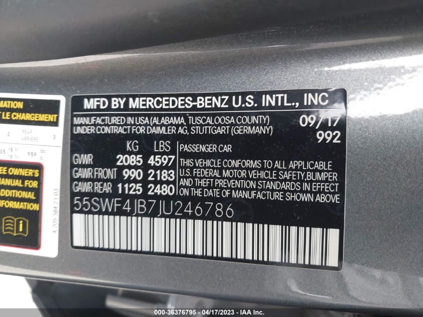 2018 MERCEDES-BENZ C-CLASS C 300 - 55SWF4JB7JU246786