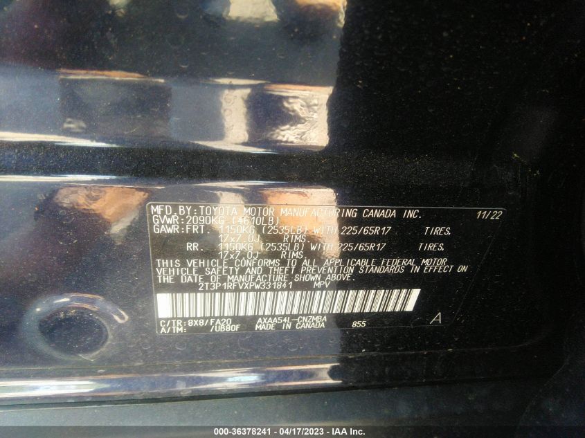 2023 TOYOTA RAV4 XLE - 2T3P1RFVXPW331841