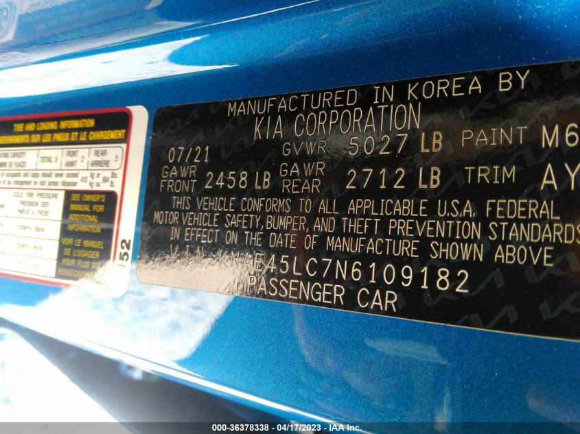 2022 KIA STINGER GT1 KNAE45LC7N6109182