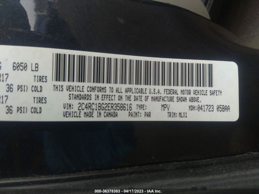 2014 CHRYSLER TOWN & COUNTRY TOURING - 2C4RC1BG2ER358616