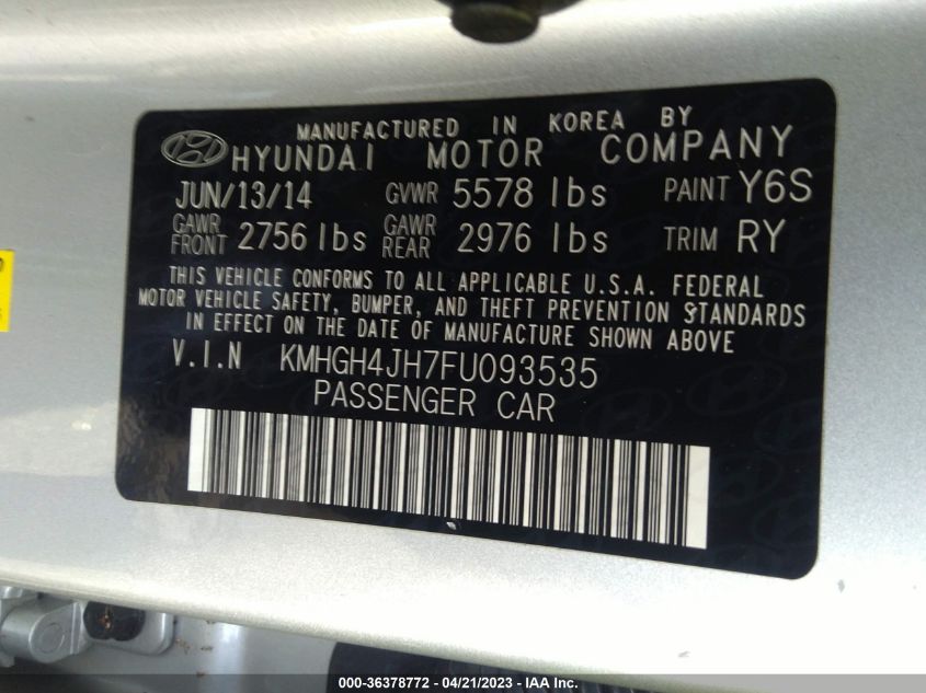2015 HYUNDAI EQUUS ULTIMATE - KMHGH4JH7FU093535