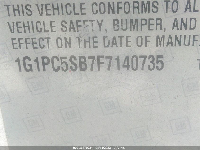 2015 CHEVROLET CRUZE LT - 1G1PC5SB7F7140735