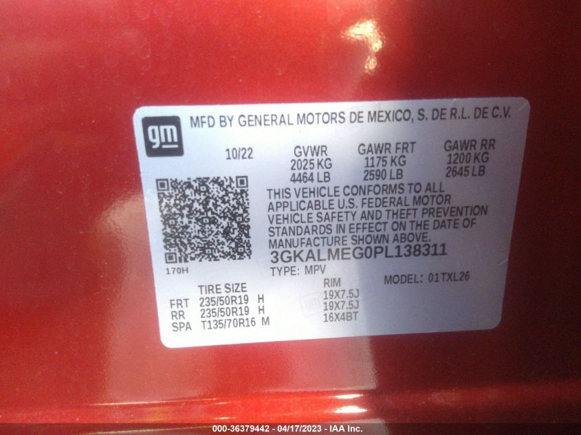2023 GMC TERRAIN SLE - 3GKALMEG0PL138311