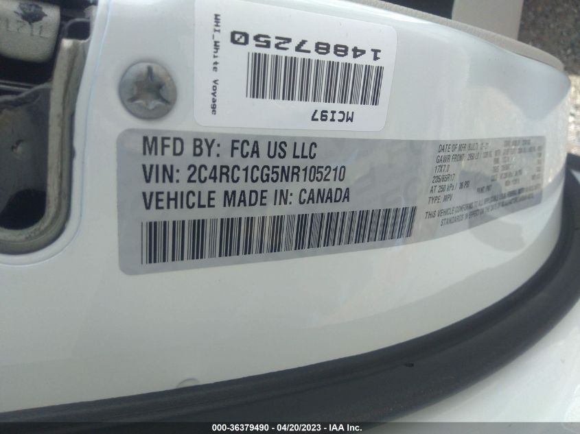 2022 CHRYSLER VOYAGER LX - 2C4RC1CG5NR105210