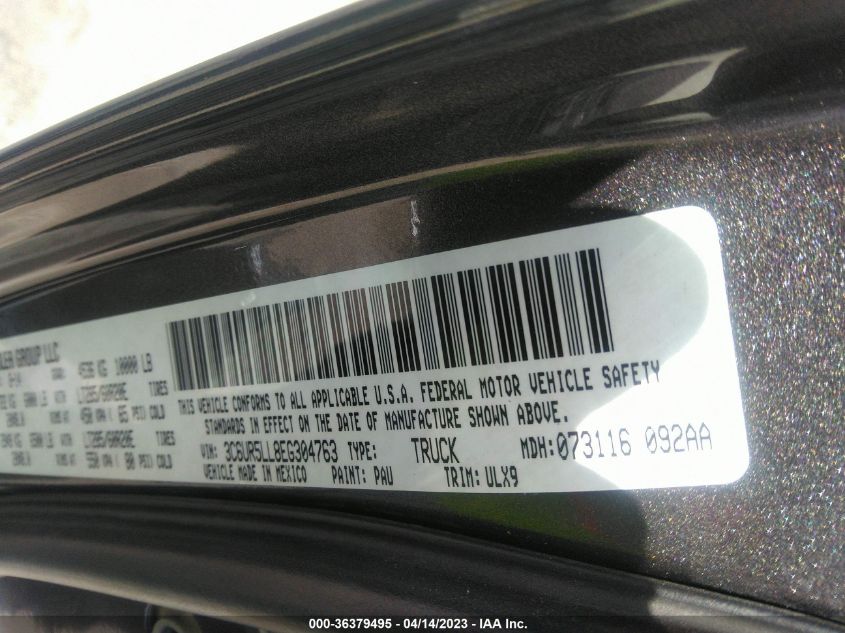 2014 RAM 2500 LONGHORN LIMITED - 3C6UR5LL8EG304763