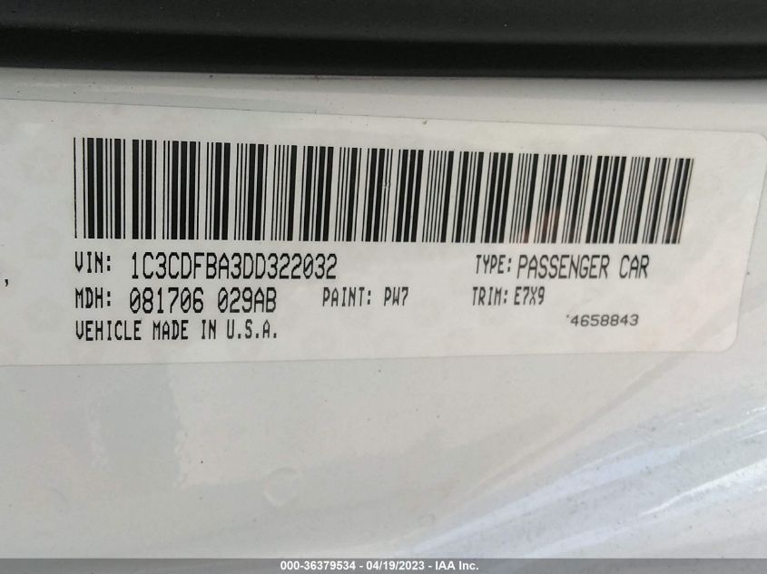 2013 DODGE DART SXT - 1C3CDFBA3DD322032