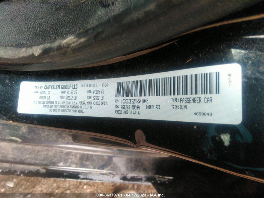 2015 CHRYSLER 200 C - 1C3CCCEG2FN541045