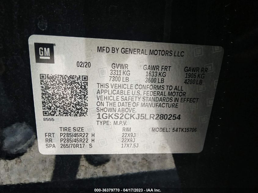 2020 GMC YUKON DENALI - 1GKS2CKJ5LR280254