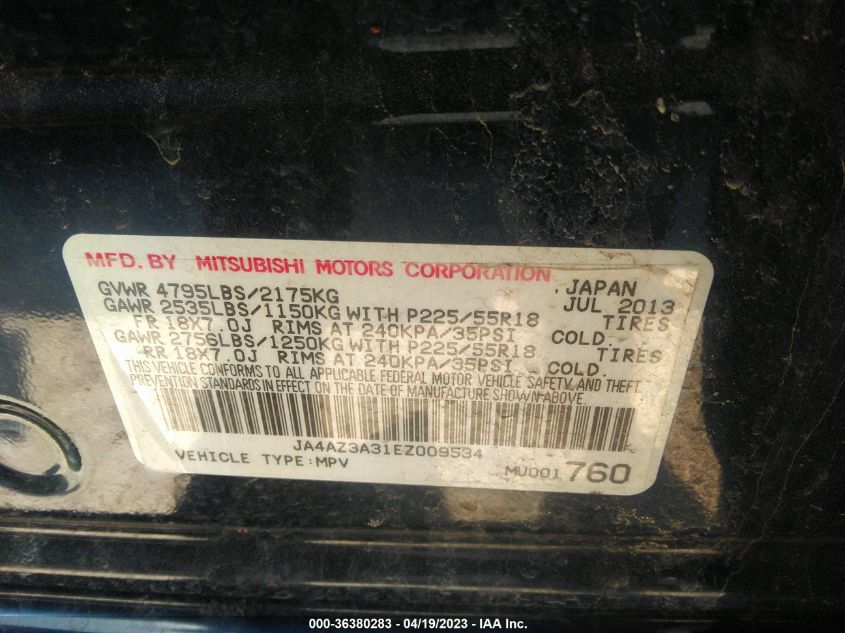 2014 MITSUBISHI OUTLANDER SE - JA4AZ3A31EZ009534