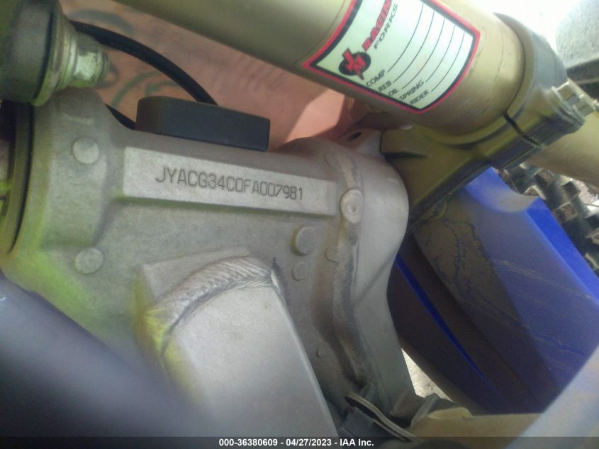 2015 YAMAHA YZ250 F JYACG34C0FA007981