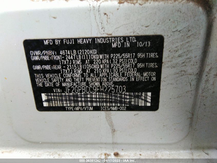 2014 SUBARU XV CROSSTREK HYBRID - JF2GPBCC9EH225703