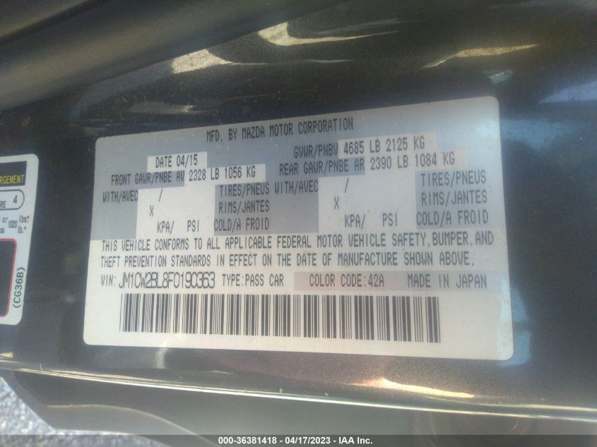 2015 MAZDA MAZDA5 SPORT - JM1CW2BL8F0190363